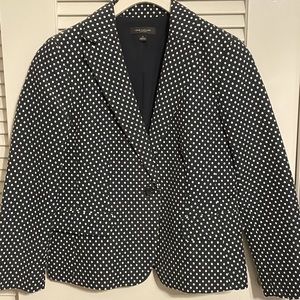 Ann Taylor Navy and White Polka dot Jacket